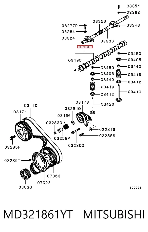 Розподільний вал MD321861YT Mitsubishi