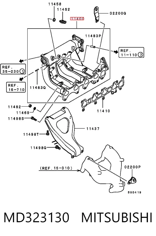 Впускний колектор MD323130 Mitsubishi