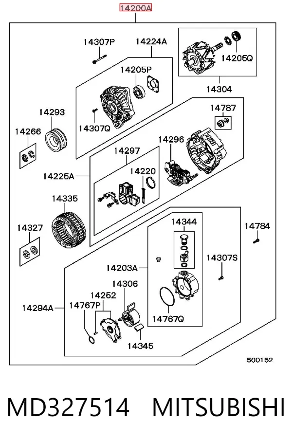 Генератор MD327514 Mitsubishi