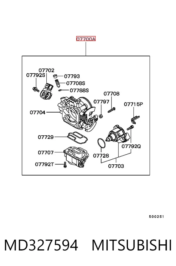 Дросільна заслінка MD327594 Mitsubishi