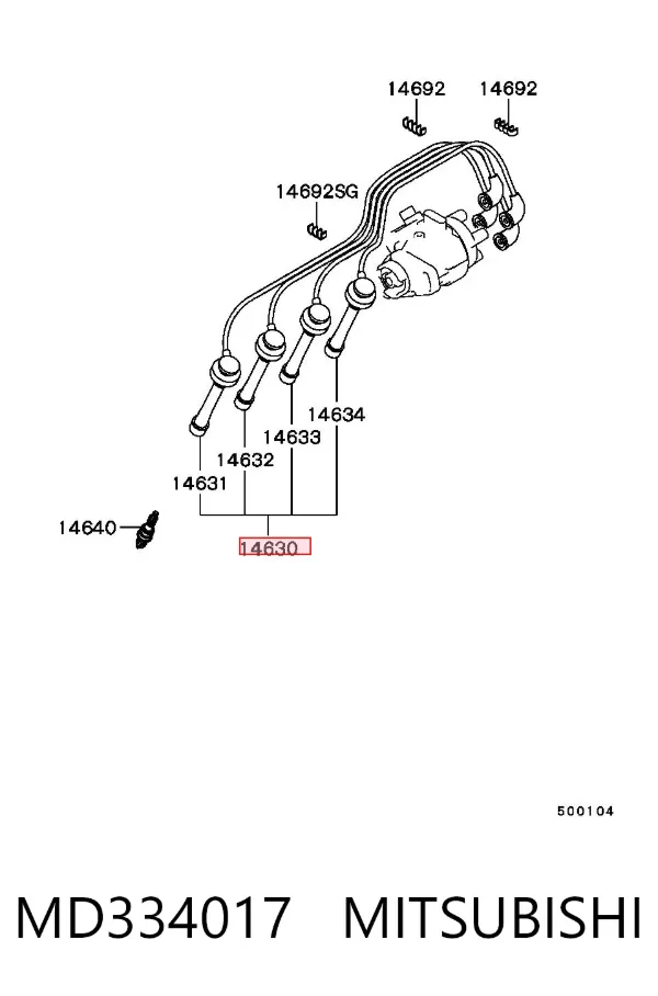 Високовольтні дроти MD334017 Mitsubishi