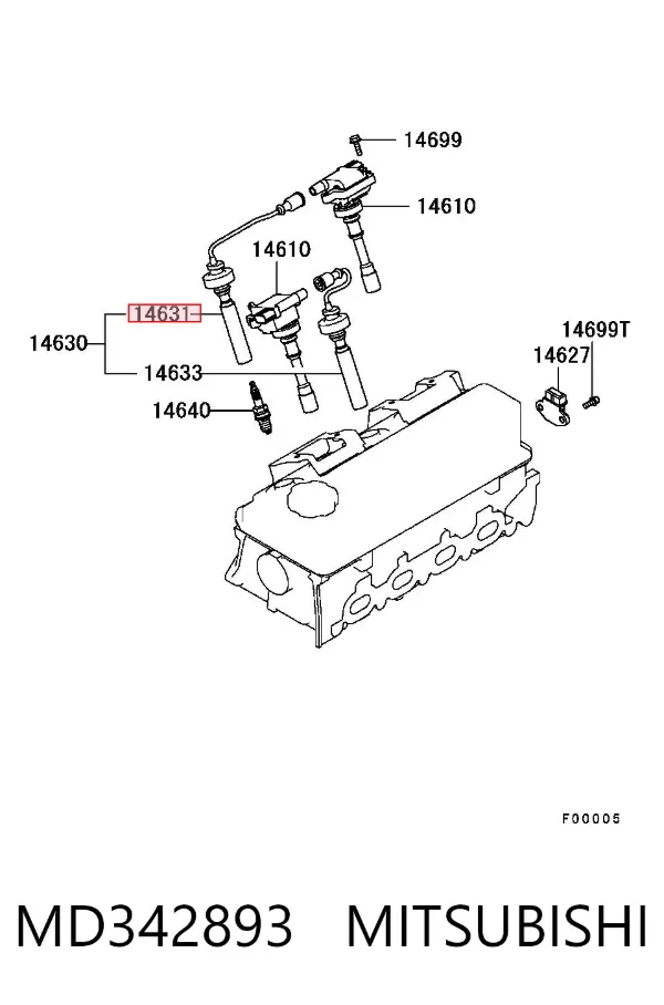 Високовольтні дроти MD342893 Mitsubishi
