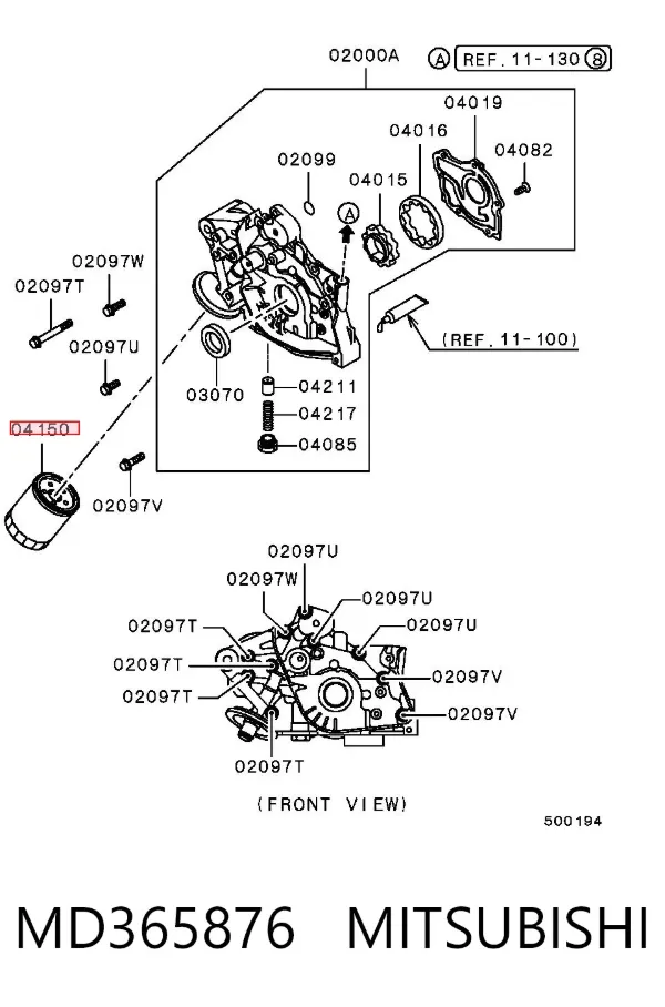 Масляний фільтр MD365876 Mitsubishi