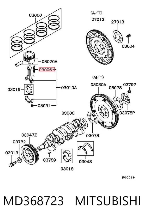 Болт шатуна MD368723 Mitsubishi