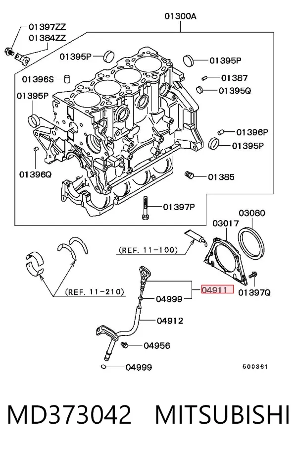 Масляний щуп MD373042 Mitsubishi