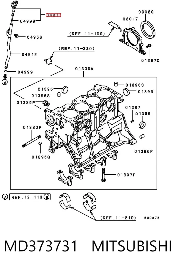 Масляний щуп MD373731 Mitsubishi