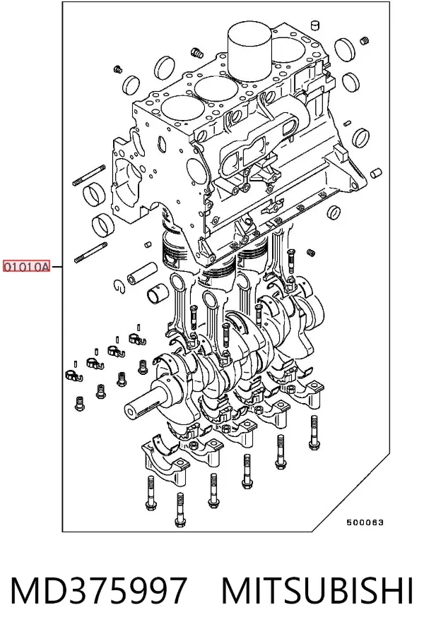 Блок циліндрів двигуна MD375997 Mitsubishi