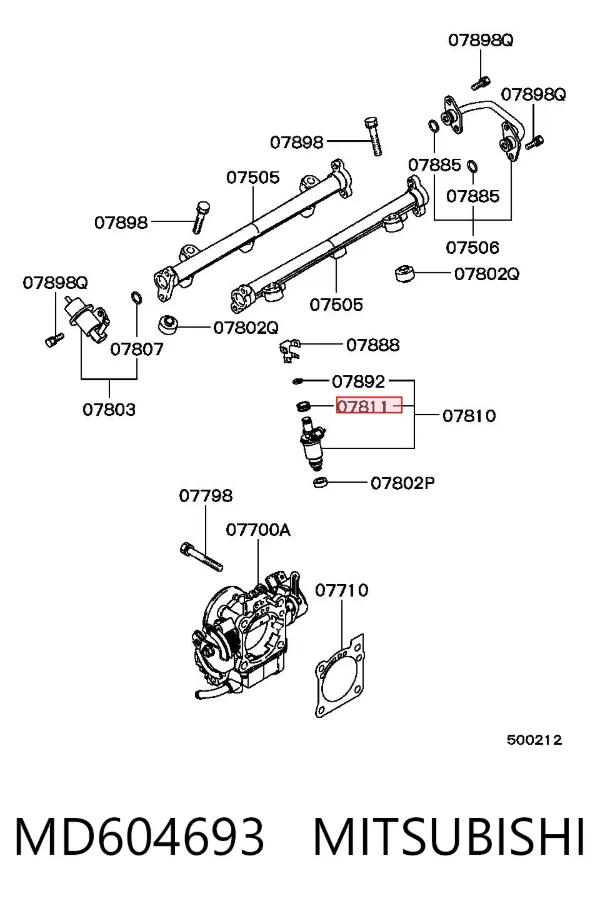 Кільце форсунки MD604693 Mitsubishi