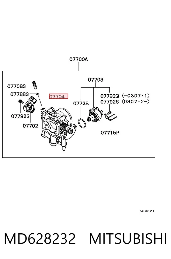 Дросільна заслінка MD628232 Mitsubishi