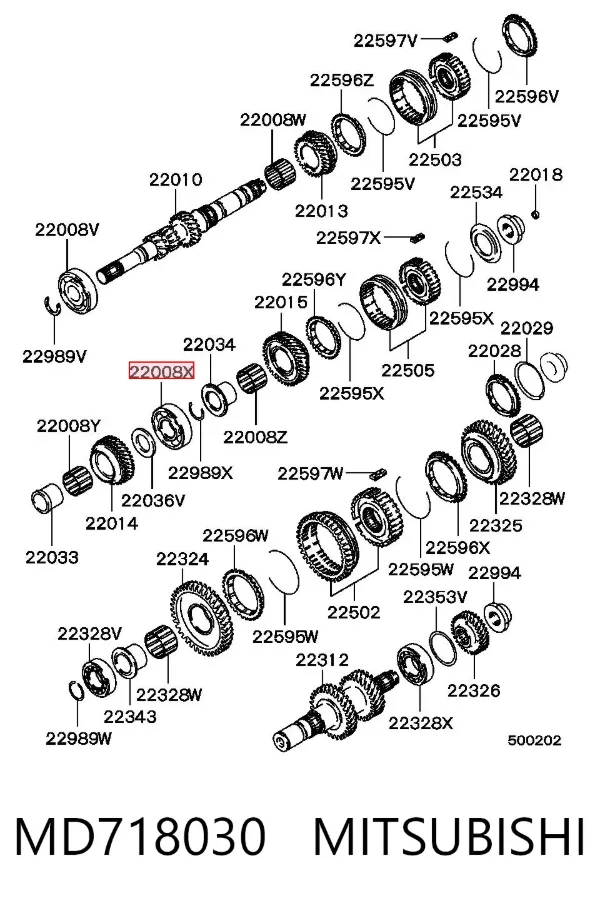 Підшипник первинного валу коробки MD718030 Mitsubishi