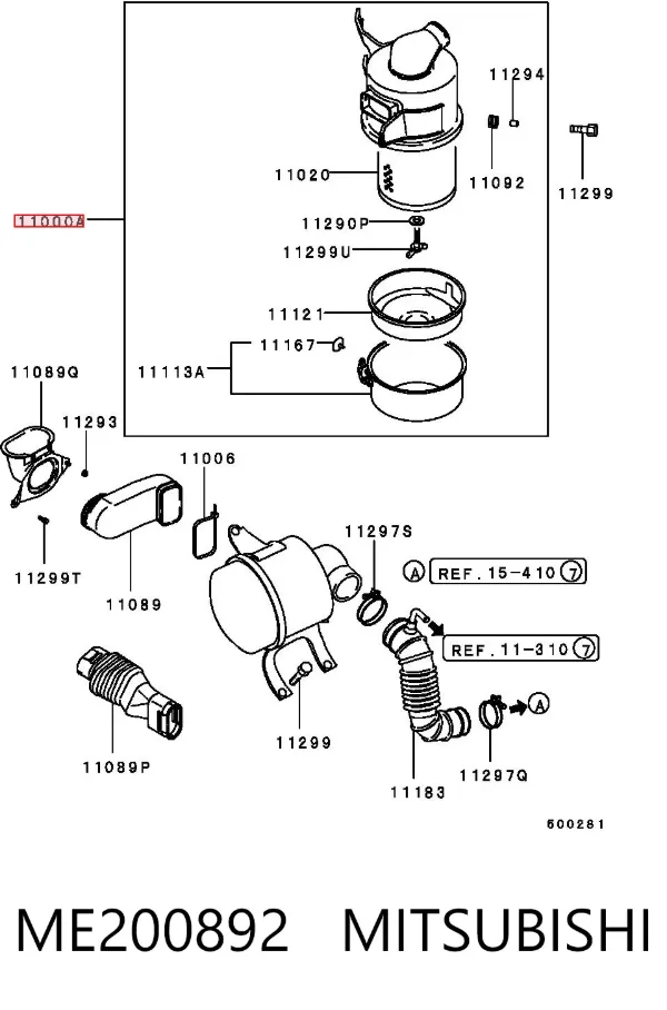 Корпус фільтра ME200892 Mitsubishi