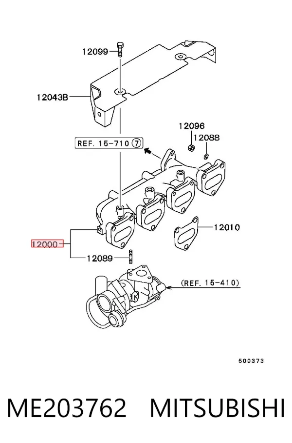 Випускний колектор ME203762 Mitsubishi