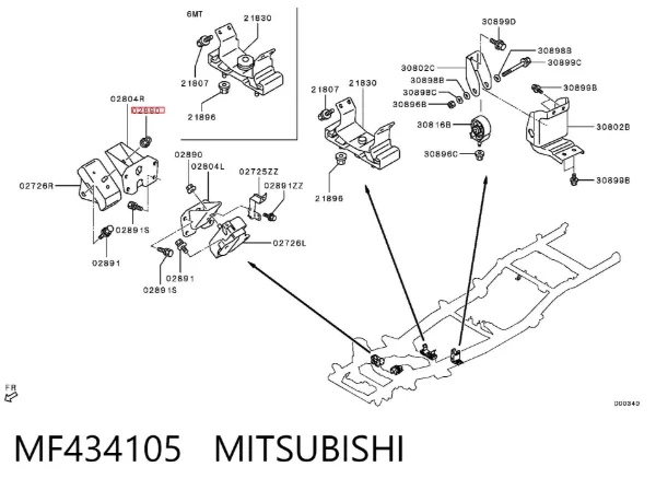 Опора амортизатора переднього MF434105 Mitsubishi