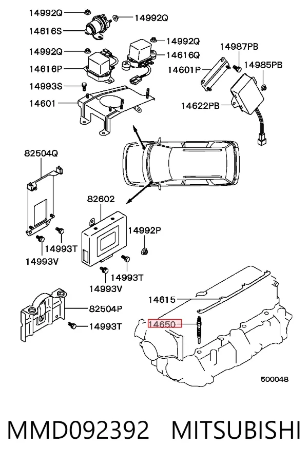 Свічка накалу MMD092392 Mitsubishi