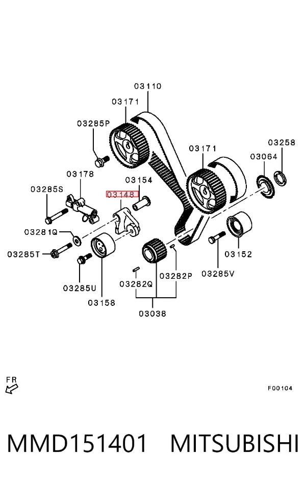 Натягувач ременя ГРМ MMD151401 Mitsubishi