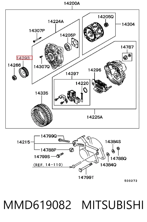 Шків генератора MMD619082 Mitsubishi