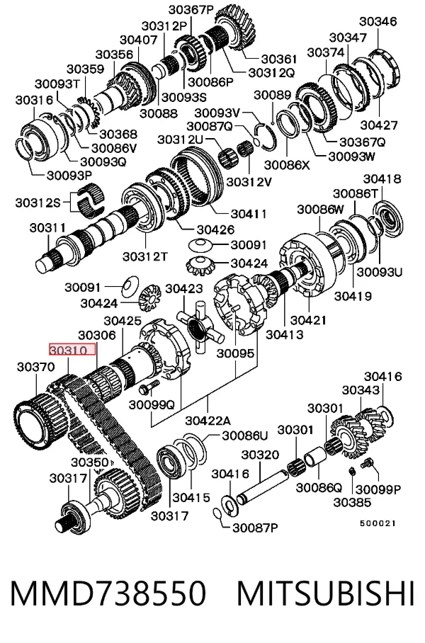 Ланцюг приводу роздавальної коробки MMD738550 Mitsubishi