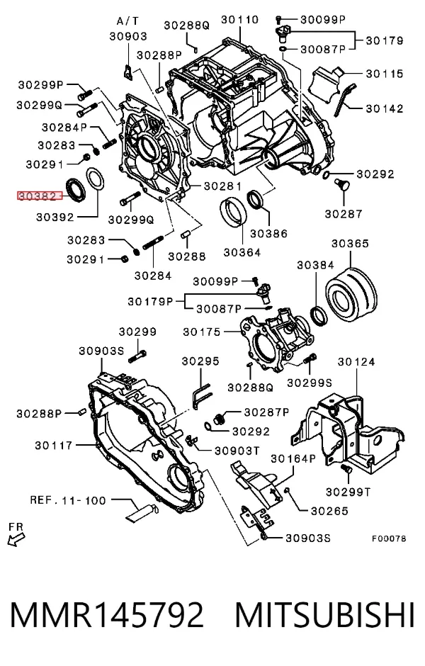 Сальник роздавальної коробки, первинного вала MMR145792 Mitsubishi