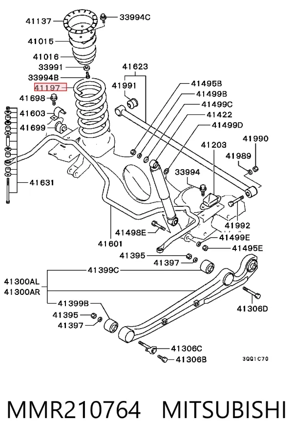 Задні пружини MMR210764 Mitsubishi