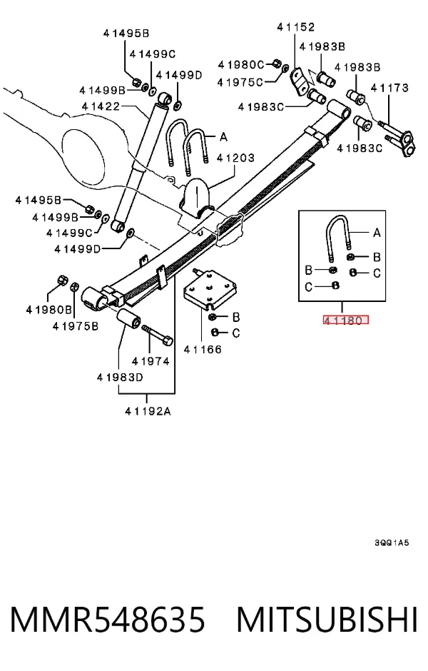 Стремянка ресори (TRUCK) MMR548635 Mitsubishi