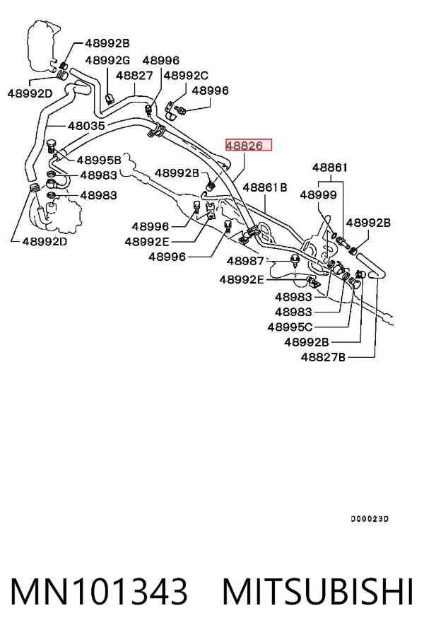 Шланг гідропідсилювача MN101343 Mitsubishi