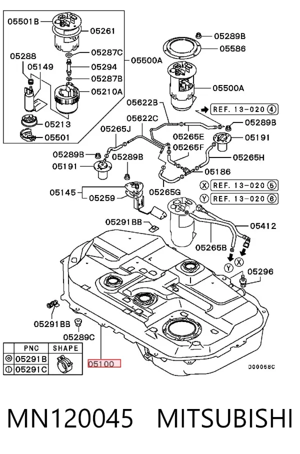 Паливний бак MN120045 Mitsubishi