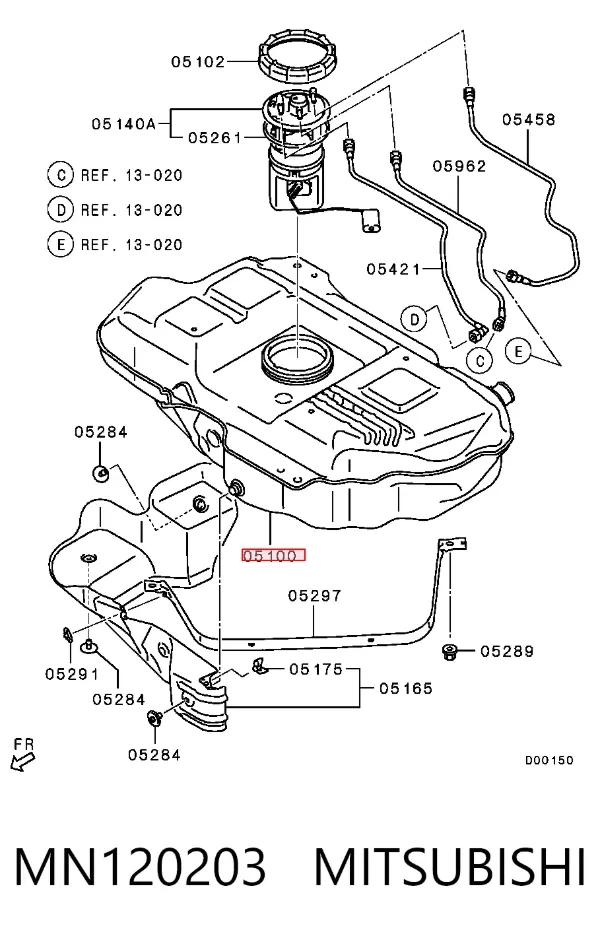 Паливний бак MN120203 Mitsubishi