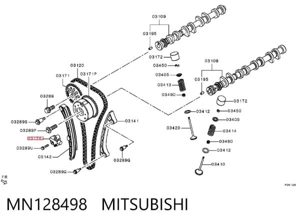 Натягувач ланцюга ГРМ MN128498 Mitsubishi