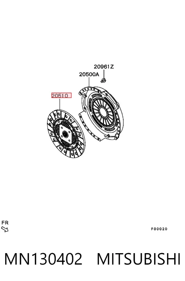 Диск зчеплення MN130402 Mitsubishi
