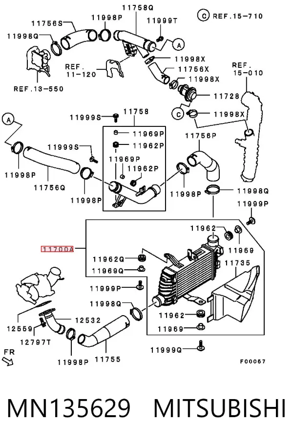 Інтеркулер MN135629 Mitsubishi