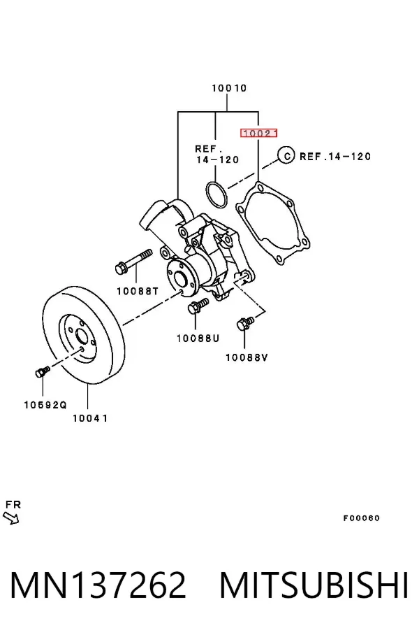 Прокладка водяної помпи MN137262 Mitsubishi