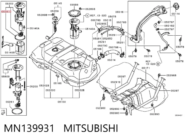 Прокладка датчика рівня (топл.бак) MN139931 Mitsubishi