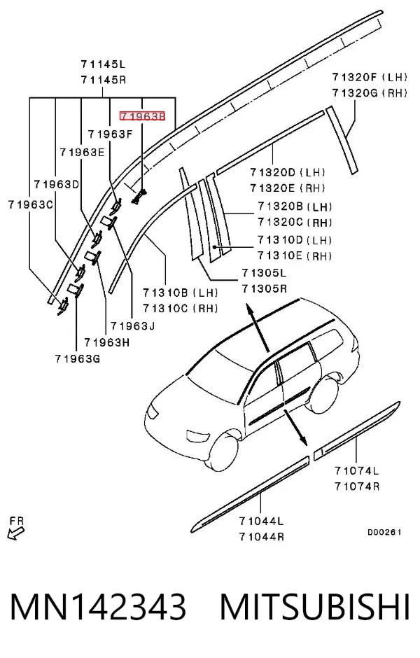 Лобове скло MN142343 Mitsubishi