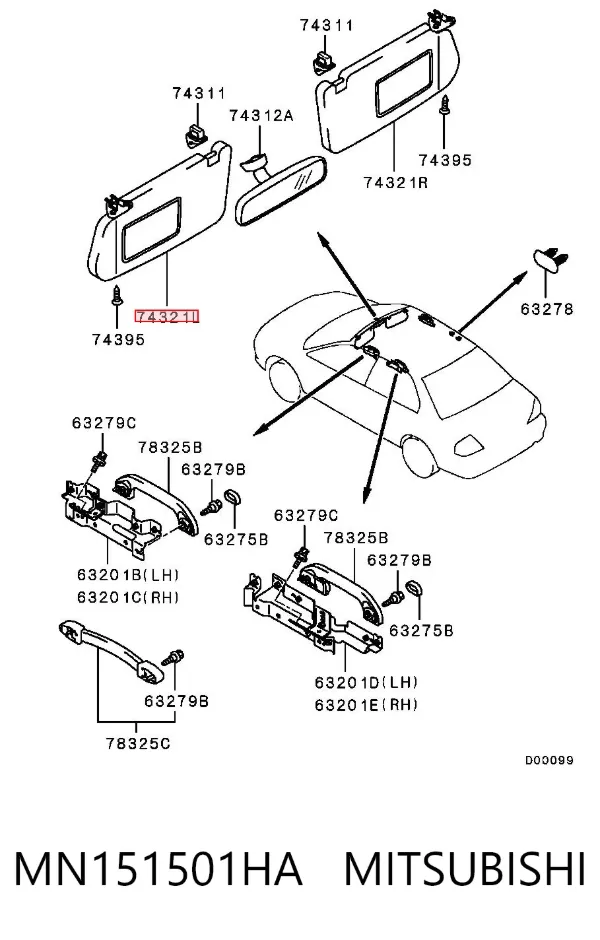 Сонцезахисний козирок MN151501HA Mitsubishi