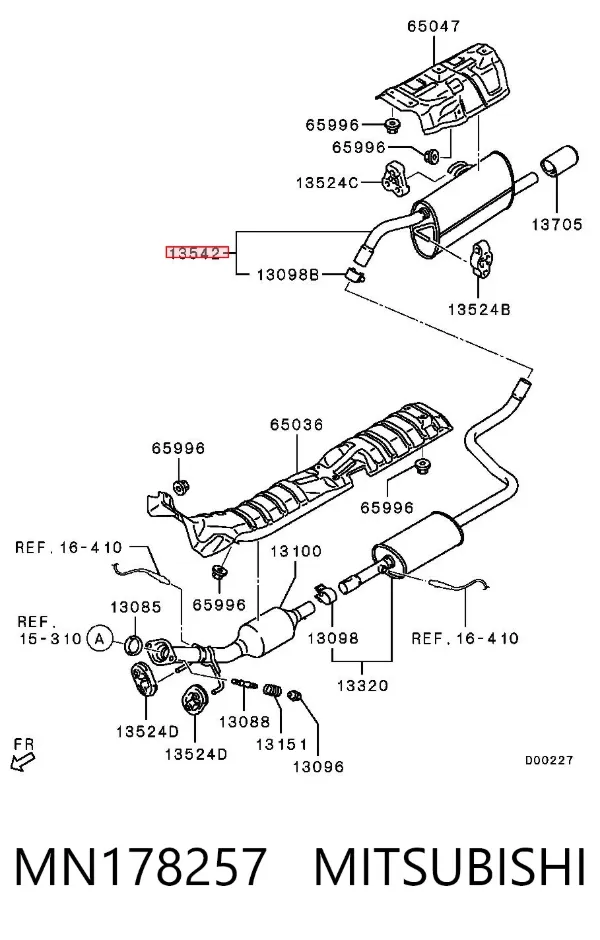 Глушник, задня частина MN178257 Mitsubishi