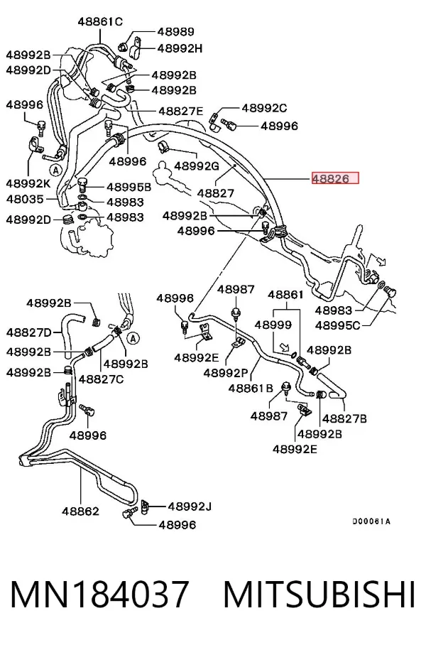 Шланг гідропідсилювача MN184037 Mitsubishi