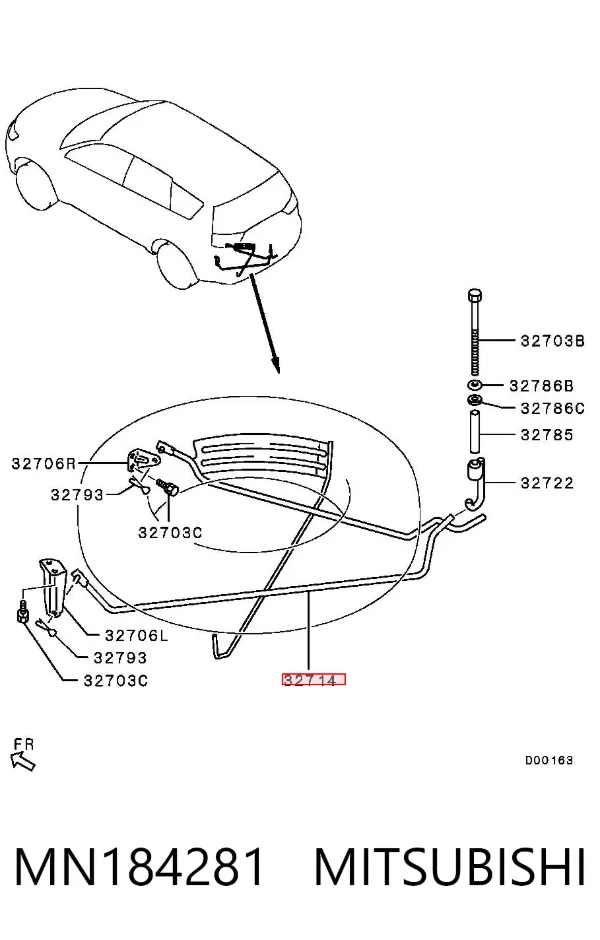 Кронштейн запасного колеса MN184281 Mitsubishi