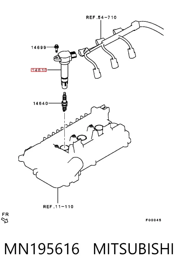 Котушка запалювання MN195616 Mitsubishi