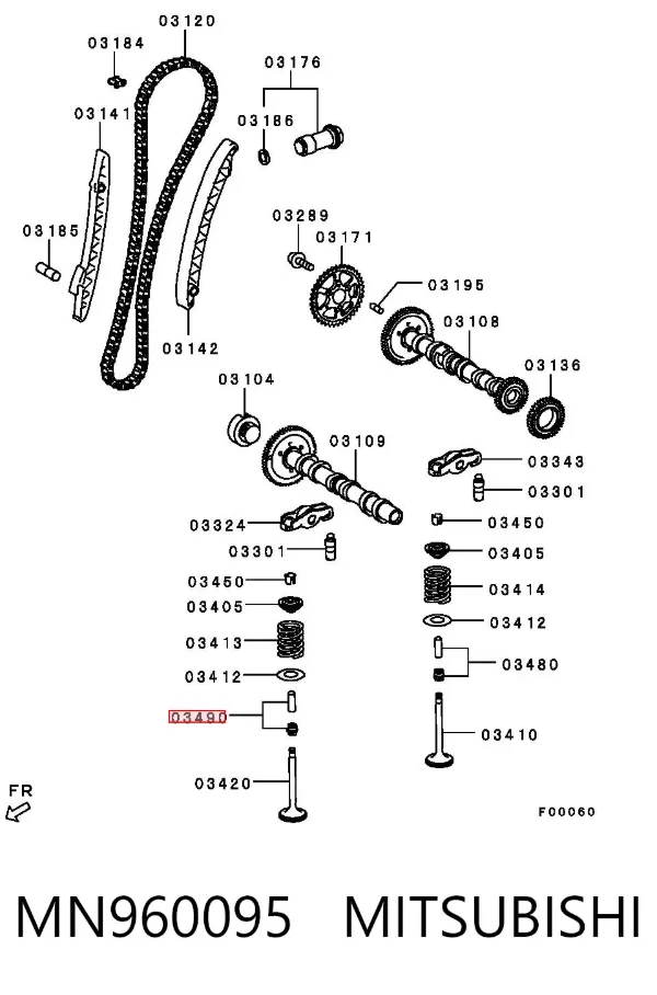 Сальник клапана MN960095 Mitsubishi
