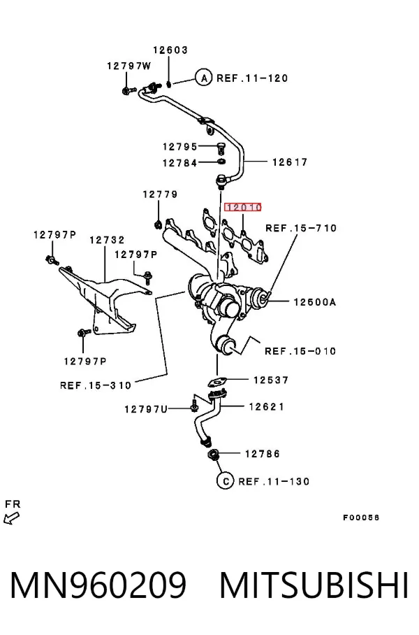 Прокладка колектора MN960209 Mitsubishi