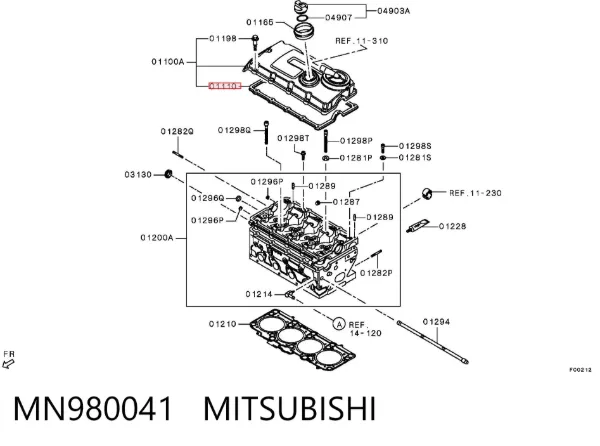 Прокладка клапанної кришки MN980041 Mitsubishi