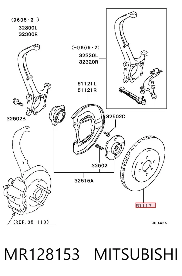 Гальмівні диски передні MR128153 Mitsubishi