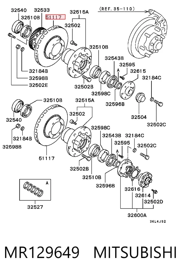 Гальмівні диски передні MR129649 Mitsubishi