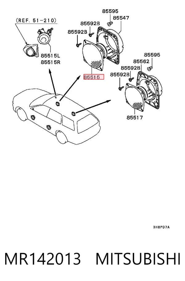 Динамік передньої двері MR142013 Mitsubishi