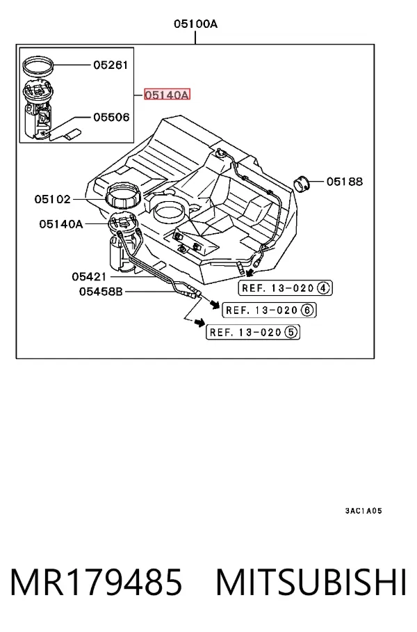 Бензонасос MR179485 Mitsubishi