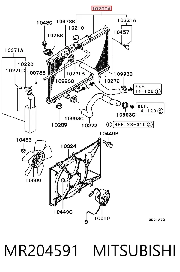 Радіатор MR204591 Mitsubishi