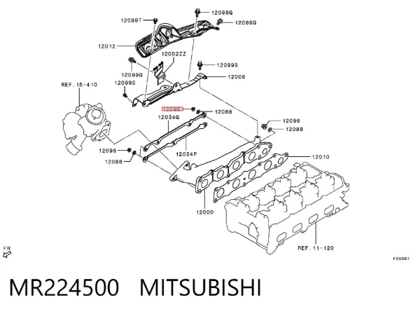 Гайка випускного колектора MR224500 Mitsubishi