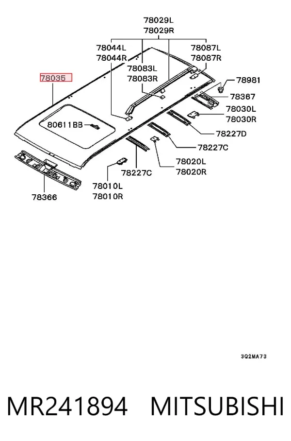 Дах MR241894 Mitsubishi