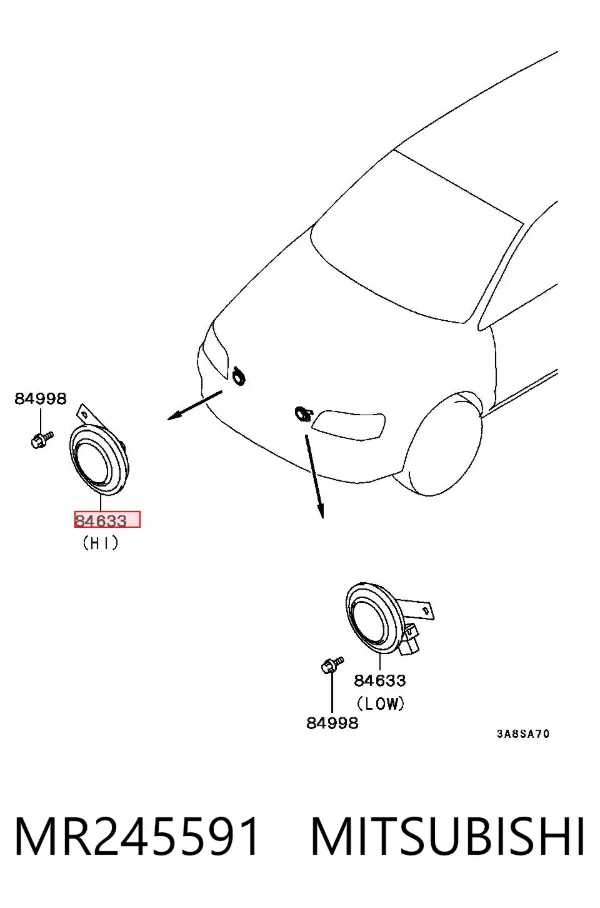 Сигнал звуковий (клаксон) MR245591 Mitsubishi