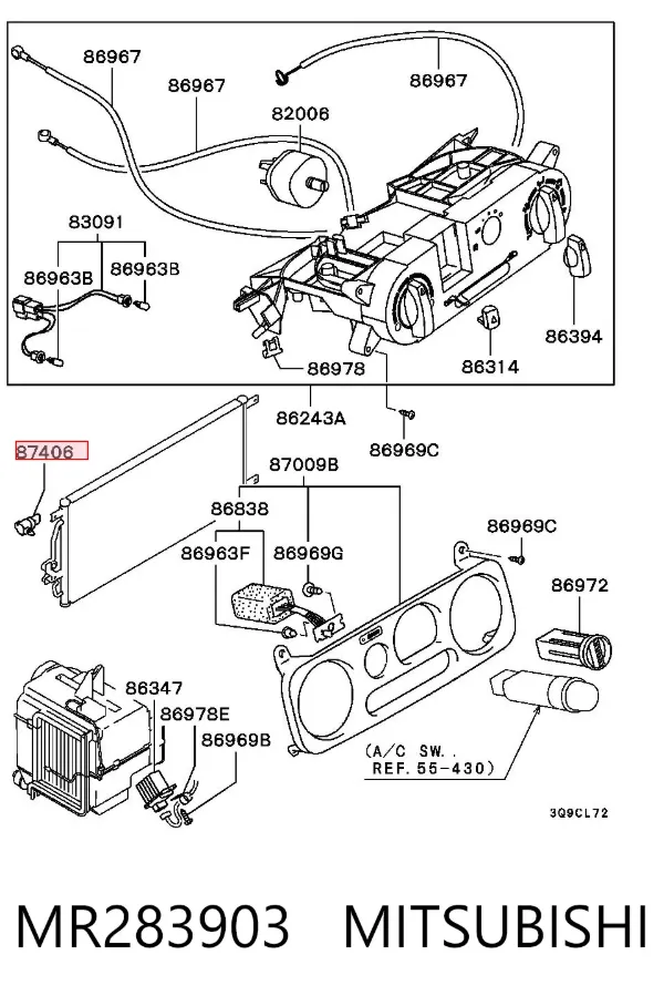 Датчик температури навколишнього середовища MR283903 Mitsubishi